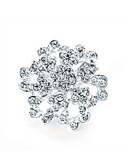 Silver Coloured Flower Brooch