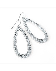 Silver Coloured Oval Earrings