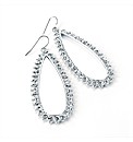 Silver Coloured Oval Earrings