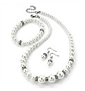 White Pearl Coloured Necklace Set