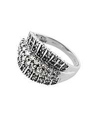 9ct White Gold Baguette Diamond Ring