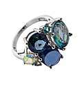 9ct White Gold Blue Cluster Ring