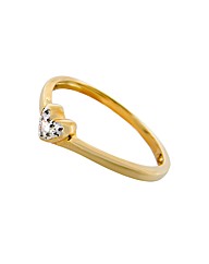 9ct YG Diamond Set Heart Ring
