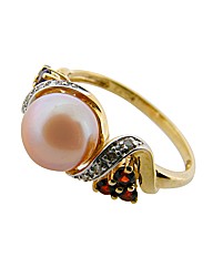 9ct YG Multi-stone and Diamond Ring