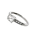 9ct White Gold Diamond and Topaz Ring