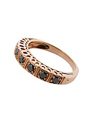 9ct Rose Gold Black Diamond Ring