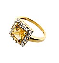 GPS Citrine and White Topaz Square Ring