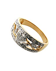 GPS Heart and Floral Design Diamond Ring