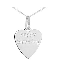 Silver Happy Birthday Pendant