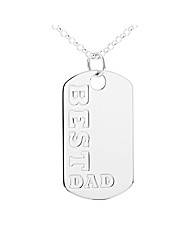Silver Best Dad Dog Tag and Chain