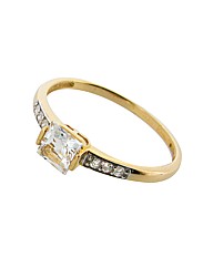 9ct Diamond and Topaz Ring