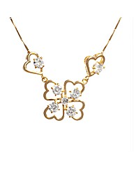 Gold Plated CZ Heart Pendant