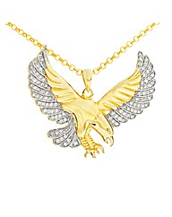 Gold Plated CZ set Eagle Pendant