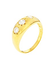 Gold Plated CZ Gents Ring