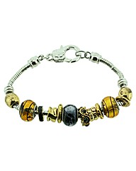 Blue Beaded Charm Bracelet