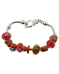 Orange Beaded Bracelet