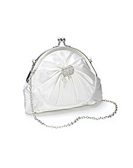 Lili Bou Satin Diamante Brooch Bow Bag
