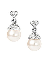 Jon Richard Crystal Heart Pearl Earring