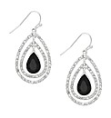 Jon Richard Jet Crystal Teardrop Earring
