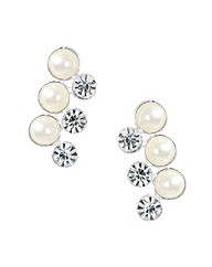 Jon Richard Triple Crystal Pearl Earring