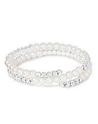Jon Richard Pearl Crystal Coil Bracelet
