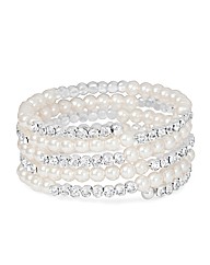 Jon Richard Pearl Crystal Coil Bracelet