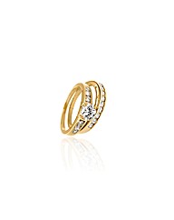 Sterling Silver and cz Bridal Set Ring
