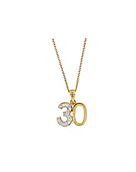 9ct Gold Diamond Set 30 Necklace