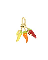 9ct Gold Enamel Chillies Charm