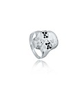 Sterling Silver B&W cz Skull Ring