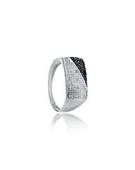 9ct Black & White Diamond Gents Ring