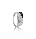 9ct Black & White Diamond Gents Ring