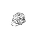 9ct White Gold Diamond Rose Ring