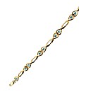 9ct Yellow Gold Blue Topaz Bracelet