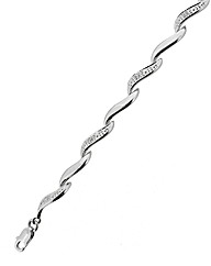 9ct White Gold Diamond Bracelet