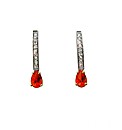 9ct YG Diamond and Topaz Drop Earrings
