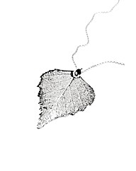 Jumbo Silver Birch Leaf Necklace
