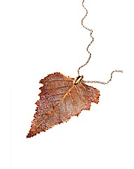 Jumbo Iridescent Birch Leaf Necklace