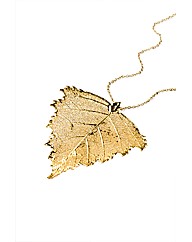 Jumbo Gold Birch Leaf Necklace