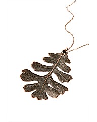 Jumbo Copper Lacey Oak Leaf Necklace