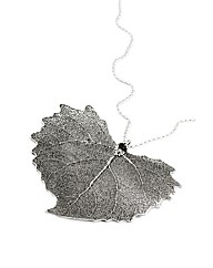 Jumbo Cotton Wood Silver Leaf Necklace