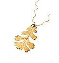 Jumbo Gold Lacey Oak Leaf Necklace
