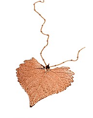 Jumbo Cotton Wood RoseGold Leaf Necklace