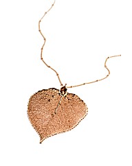 Large Rose Gold Aspen Leaf Necklace