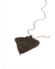 Large Vintage Copper Aspen Leaf Necklace
