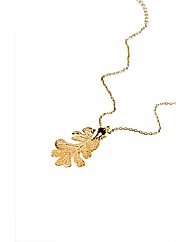 Medium Gold Lacey Oak Leaf Necklace