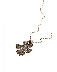 Medium Copper Lacey Oak Leaf Necklace