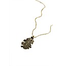 Medium Brass Lacey Oak Leaf Necklace