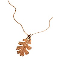 Medium Rose Gold Lacey Oak Leaf Necklace