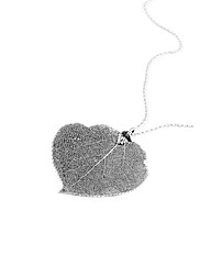 Large Vintage Silver Aspen Leaf Necklace